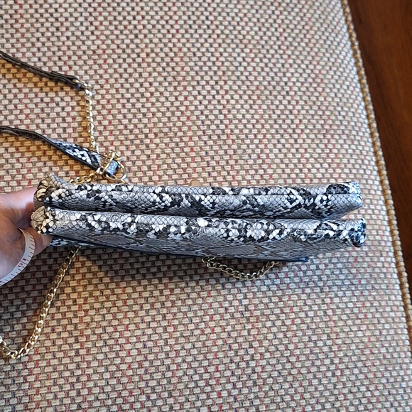 Madison West Black and Gray Snakeskin Print Crossbody Bag - Picture 15 of 15